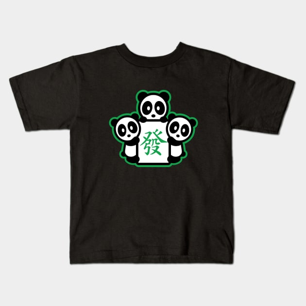 Fat Choi Mahjong Panda Bambu Brand Chinese Game MJ Tiles Players Honor Leg Dragon Hand 13 Orphans Shuffle Stack Characters Pong Kids T-Shirt by Bambu